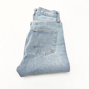 AGOLDE Criss Light Wash Assymetric Waist Denim Jeans Straight Blog Fave Size 24